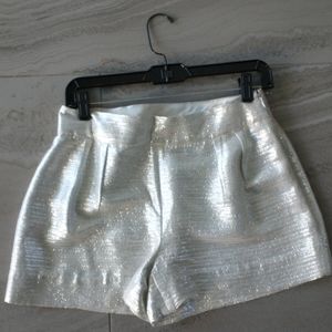 Kate Spade metallic silver shorts